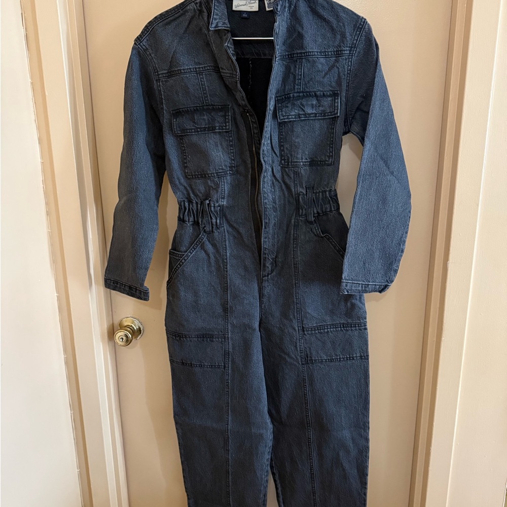 Dark Gray/Black Denim Jumpsuit
